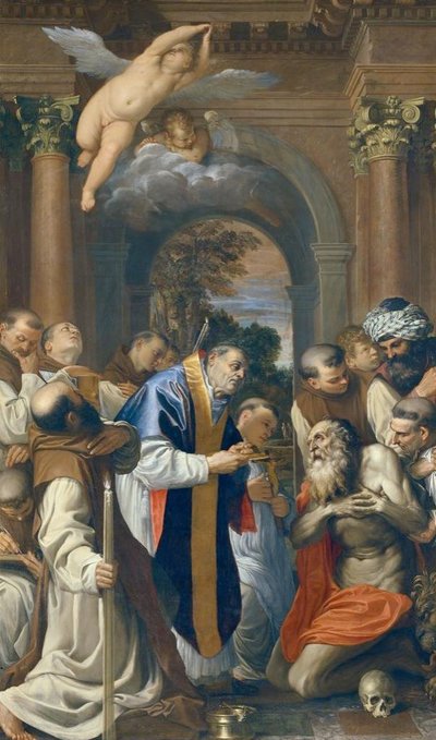 La última comunión de San Jerónimo de Agostino Carracci